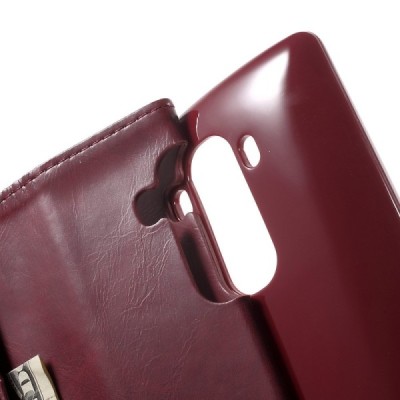 Mercury Blue Moon LG G4 (H815) atvērams bordo ādas maciņš - maks / Vacins.lv