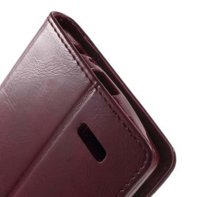 Mercury Blue Moon LG G4 (H815) atvērams bordo ādas maciņš - maks / Vacins.lv