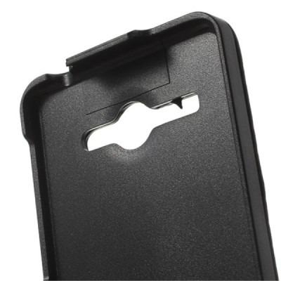 Huawei Ascend Y530 klasisks ādas vertikāli atvēramais melns maciņš / Vacins.lv