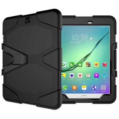 Samsung Galaxy Tab S2 9.7 4G LTE (T815, T810) pastiprinātas aizsardzības melns apvalks / Vacins.lv