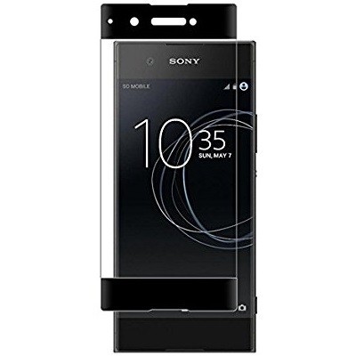 Sony Xperia XA1 (G3121, G3123, G3125) ir Sony Xperia XA1 Dual (G3112, G3116) Calans Tempered Glass melns ekrāna aizsargstikls / 