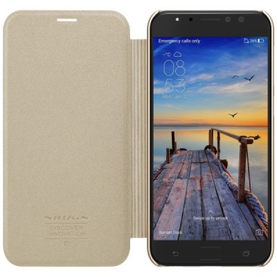 Asus Zenfone 4 Selfie Pro (ZD552KL) „Nillkin“ Sparkle atvēramais zelta maciņš / Vacins.lv