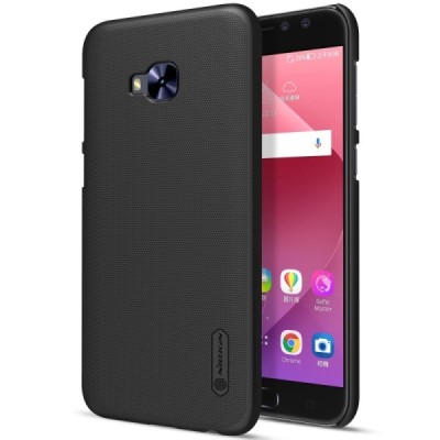 Asus Zenfone 4 Selfie Pro (ZD552KL) Nillkin Frosted Shield melns plastmasas apvalks + ekrāna aizsargplēve / Vacins.lv