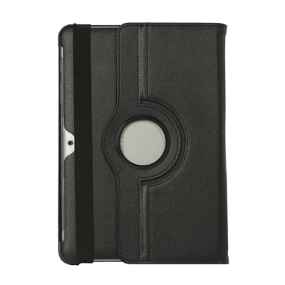 Samsung Galaxy Tab 2 10.1 P5100 (P5110) atvēramais melns ādas futrālis, grozās 360° grādu apjomā / Vacins.lv
