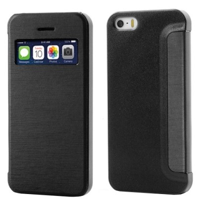 Atvēramais „S-View“ stila melns Apple iPhone 5c (maciņš) / Vacins.lv
