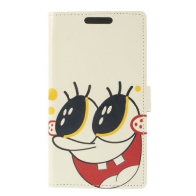 LG G3 D855 (D850, D851) „SpongeBob“ sērijas balts ādas atvērams maciņš / Vacins.lv
