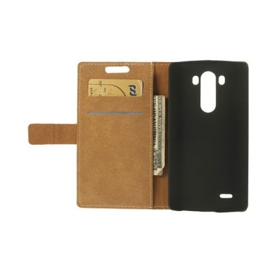 LG G3 D855 (D850, D851) „Monster“ sērijas balts ādas atvērams maciņš / Vacins.lv