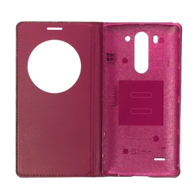 LG G3 S D722 открываемый розовый чехол c oкошком | Vacins.lv
