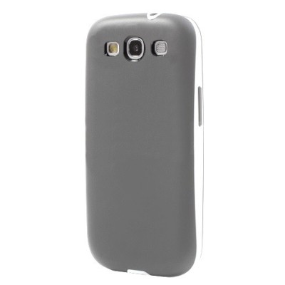 Pelēks cieta silikona un plastmasas Samsung Galaxy S3 i9300 bamperis, apvalks / Vacins.lv