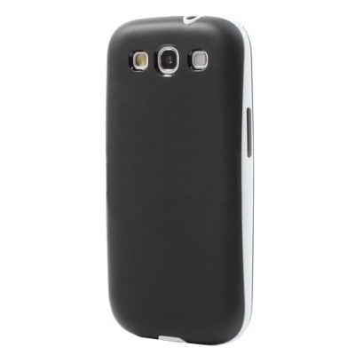 Чёрный пластиковый чехол для Galaxy S3 i9300 с твердой силиконовой рамкой | Vacins.lv