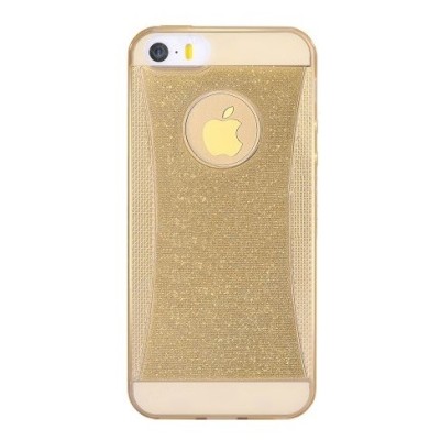 Apple iPhone SE (5, 5s) „Devia“ Shining dzidrs (caurspīdīgs) silikona zelta apvalks / Vacins.lv