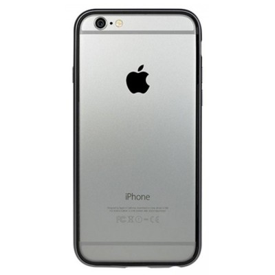 Apple iPhone 6 (6s) klasiskais melns cieta silikona rāmis (sānu apmale, bamperis) / Vacins.lv