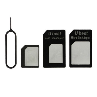 Nano SIM - Micro SIM - SIM adapteris + bīdama (eject pin) / Vacins.lv