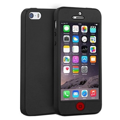 Apple iPhone SE (5, 5s) чёрный двойной твердый силиконовый чехол из TPU, самый тонкий в мире | Vacins.lv