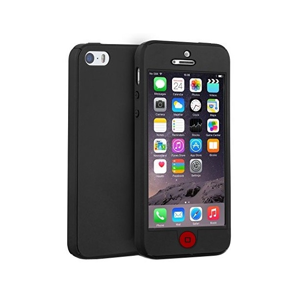 Чехол из TPU с полным покрытием - чёрный (iPhone 5 / 5S / SE 2016)