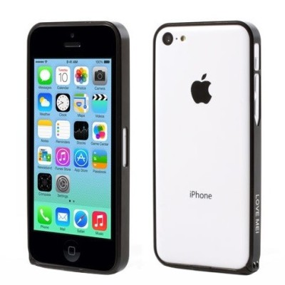 „Love Mei“ Apple iPhone 5c melns rāmis (Bamperis) / Vacins.lv