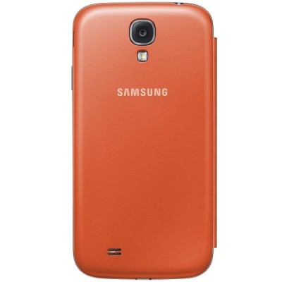 Samsung Galaxy S4 (i9500) Flip Wallet atvērams oranžs ādas maciņš / Vacins.lv