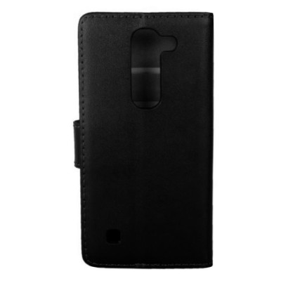 LG Spirit 4G LTE открываемый чёрный кожаный чехол - книжка | Vacins.lv