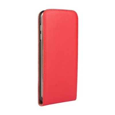 Samsung Galaxy S4 вертикально открывающийся красный кожаный чехол-книжка | Vacins.lv