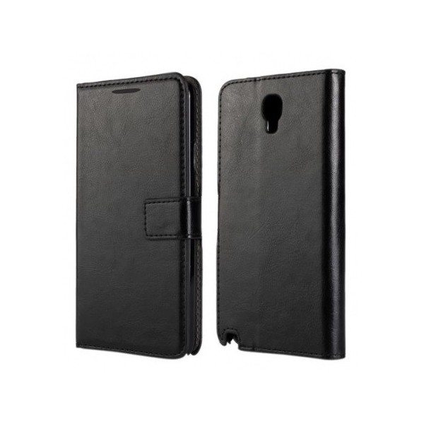 „Crazy Horse“ чехол-книжка – чёрный (Galaxy Note 3 Neo)