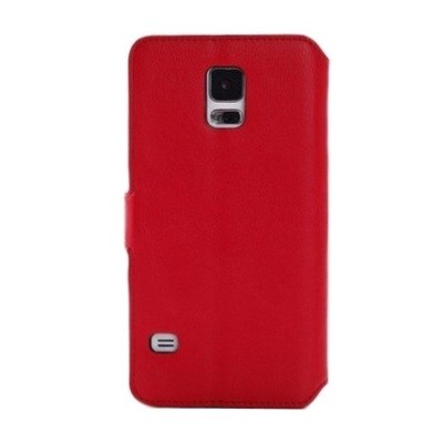 Samsung Galaxy S5 (G900, G903) открываемый красный кожаный чехол - книжка | Vacins.lv