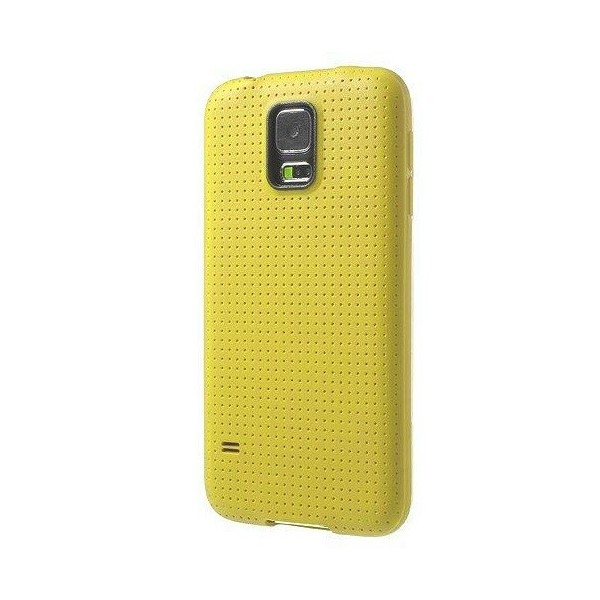 „Dots“ твердый силиконовый чехол (TPU) - жёлтый (Galaxy S5 mini)