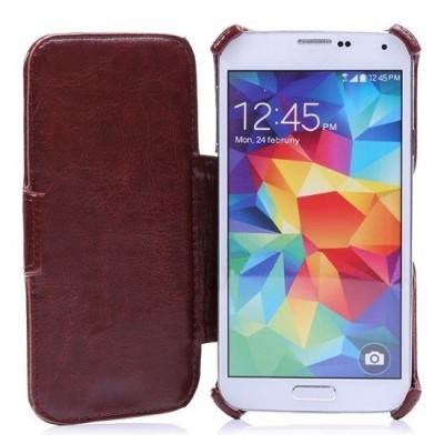 „K-Cool“ Samsung Galaxy S4 (i9500) открываемый коричневый кожаный чехол - книжка | Vacins.lv