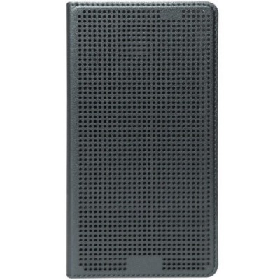 Samsung Galaxy Note 3 (N9005, N9002, N9000) Dot View открываемый серый кожаный чехол - книжка | Vacins.lv