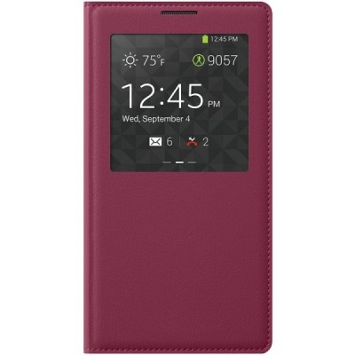 Samsung Galaxy Note 3 открываемый тёмно-розовый „View Window“ чехол c oкошком | Vacins.lv
