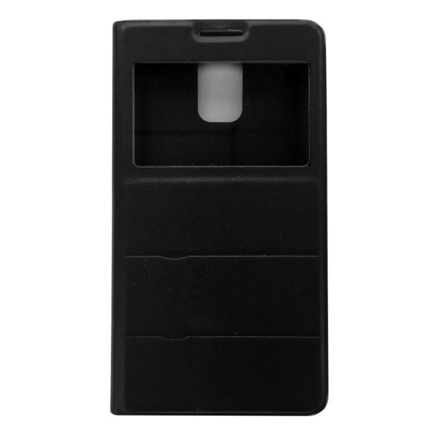 „Fashion“ чехол-книжка с окошком – чёрный (Galaxy S5 / S5 Neo)
