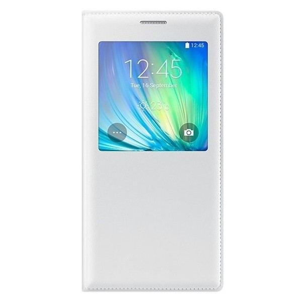 Atvēramais maciņš ar lodziņu - balts (Galaxy A7 2015)
