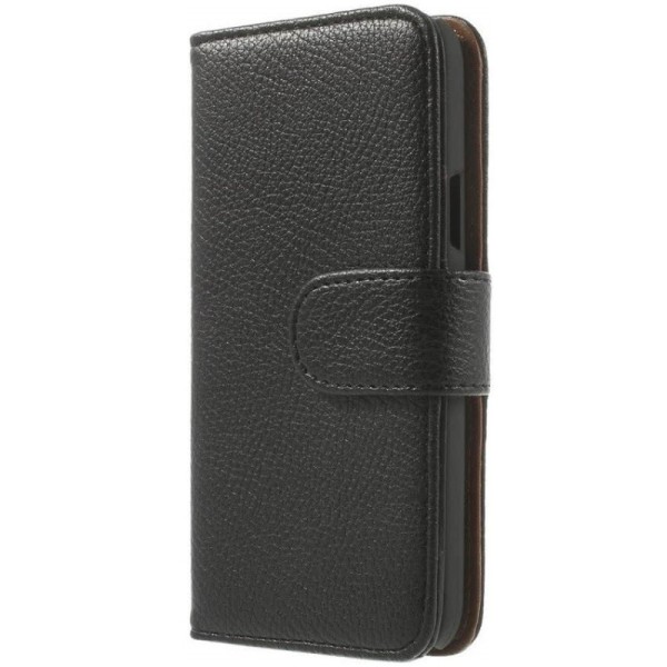„Litchi“ чехол-книжка – чёрный (Galaxy S5 mini)