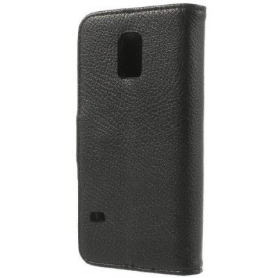 Samsung Galaxy S5 mini (G800) „Litchi“ открываемый коричневый  кожаный чехол - книжка | Vacins.lv