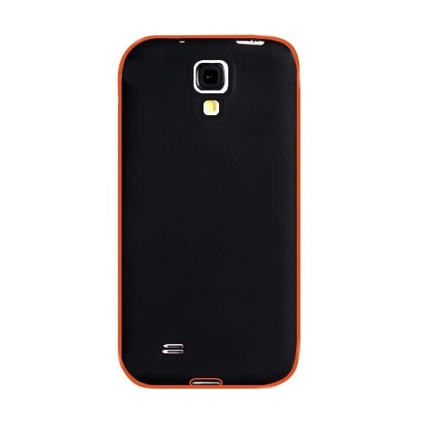 Plastmasas apvalks ar sānu apmale - dzidrs / oranžs (Galaxy S4)