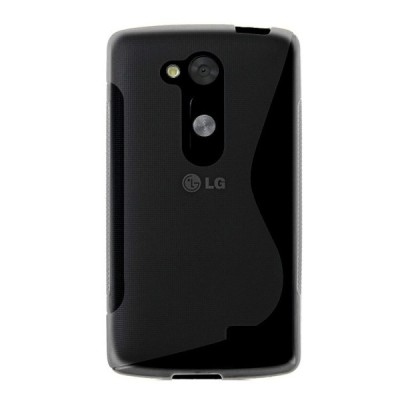 LG L Fino (D290, D295) „S-Line“ melns un matēts cieta silikona (TPU) apvalks / Vacins.lv