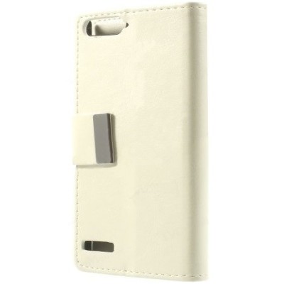 Huawei Ascend P7 Mini открываемый белый кожаный чехол - книжка | Vacins.lv