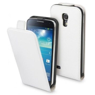 Samsung Galaxy S4 mini классический чехол-книжка из кожи - белый | Vacins.lv