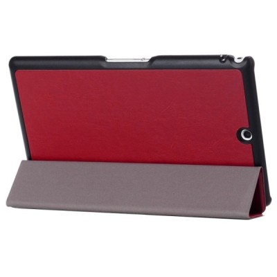 Sony Xperia Z3 Tablet Compact красный кожаный чехол-книжка (складной) | Vacins.lv