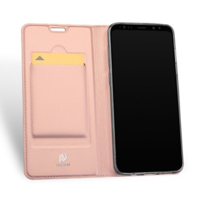 „Dux Ducis“ Skin серии Samsung Galaxy S9 (G960) розовый кожаный чехол-книжка | Vacins.lv