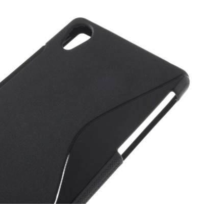 Sony Xperia Z2 (D6503, D6502, D6543) „S-Line“ cieta silikona (TPU) melns apvalks / vacins.lv