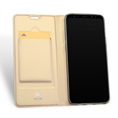 „Dux Ducis“ Skin серии Samsung Galaxy S9+ (G965) золотой кожаный чехол-книжка | Vacins.lv