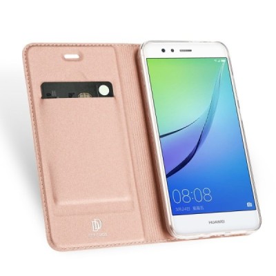 „Dux Ducis“ Skin серии Huawei P10 Lite розовый кожаный чехол-книжка | Vacins.lv