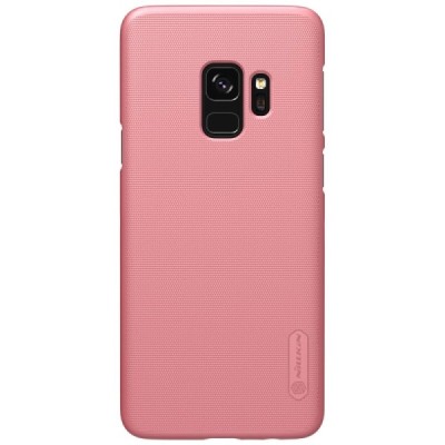 Samsung Galaxy S9 (G960) Nillkin Frosted Shield розовый пластиковый чехол + защитная пленка для экрана | Vacins.lv