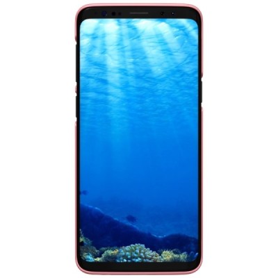 Samsung Galaxy S9 (G960) Nillkin Frosted Shield розовый пластиковый чехол + защитная пленка для экрана | Vacins.lv