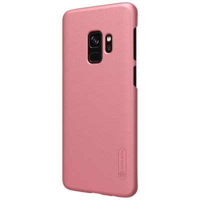 Samsung Galaxy S9 (G960) Nillkin Frosted Shield розовый пластиковый чехол + защитная пленка для экрана | Vacins.lv