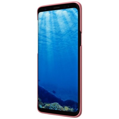 Samsung Galaxy S9 (G960) Nillkin Frosted Shield розовый пластиковый чехол + защитная пленка для экрана | Vacins.lv