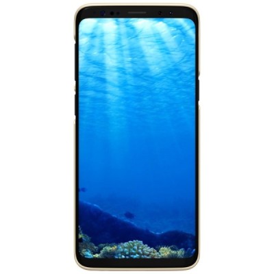 Samsung Galaxy S9 (G960) Nillkin Frosted Shield золотой пластиковый чехол + защитная пленка для экрана | Vacins.lv