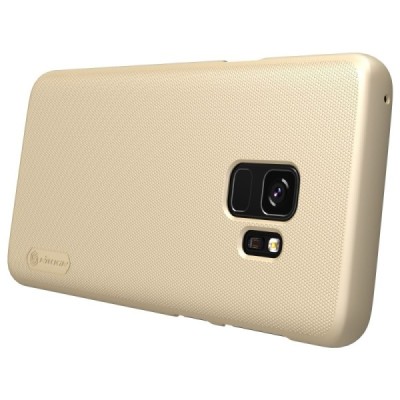 Samsung Galaxy S9 (G960) Nillkin Frosted Shield золотой пластиковый чехол + защитная пленка для экрана | Vacins.lv
