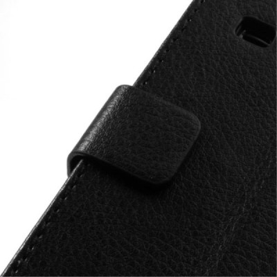 Samsung Galaxy Ace 3 (S7270) открываемый чёрный кожаный чехол - книжка | Vacins.lv