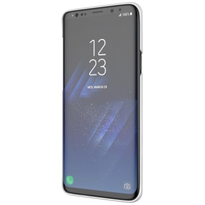 Samsung Galaxy S9+ (G965) Nillkin Frosted Shield белый пластиковый чехол + защитная пленка для экрана | Vacins.lv